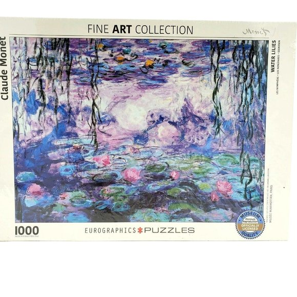 NEW Claude Monet Art Water Lilies‎ 1000 pcs Puzzle Fine SEALED Impressionistic - Picture 1 of 6